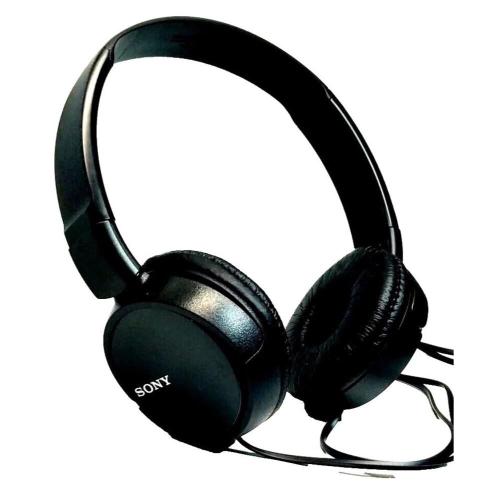 Sony Headphones MDR-ZX110/BC Stereo Black Tangle Free Cable Quick Folding Stereo